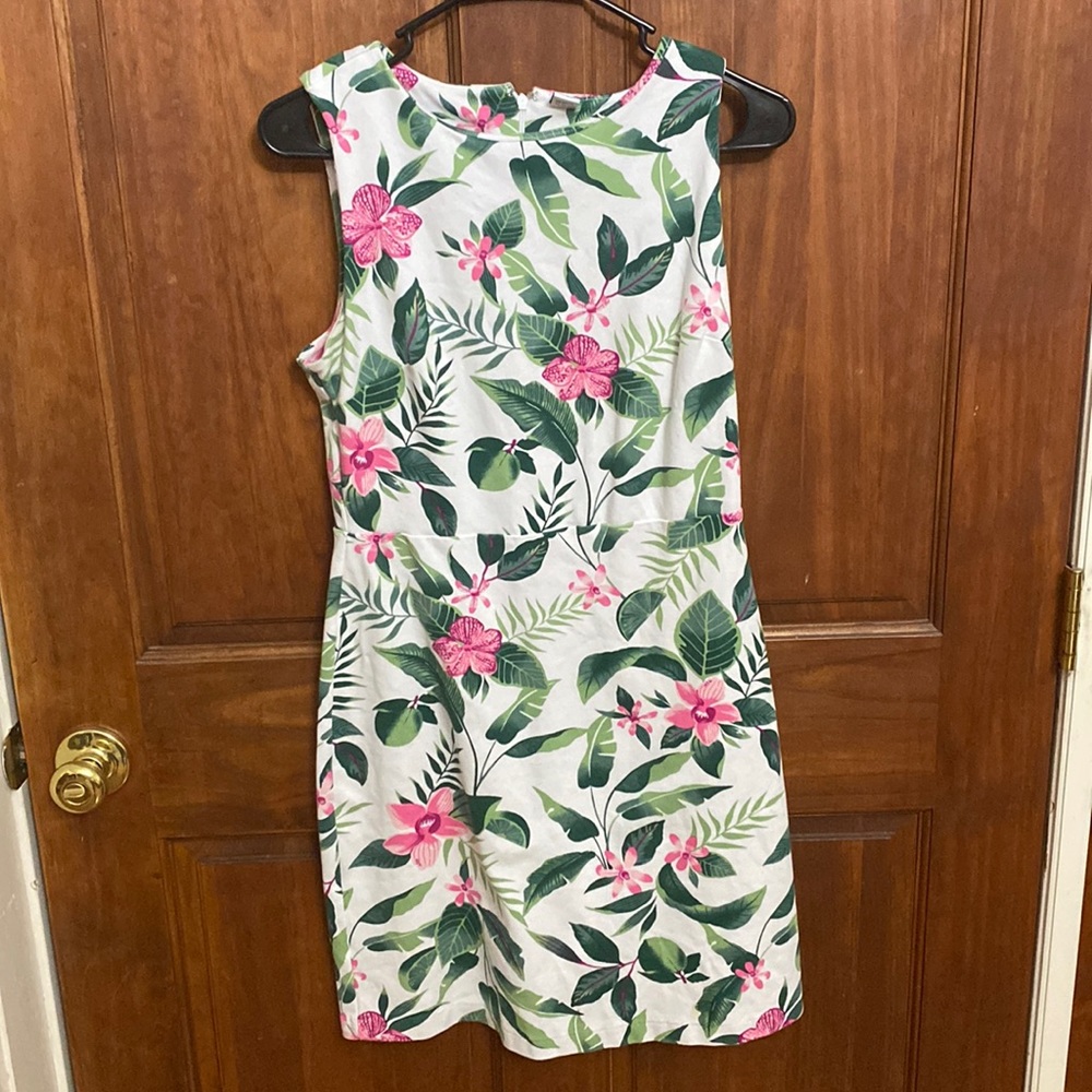 White Dress With Floral Pattern